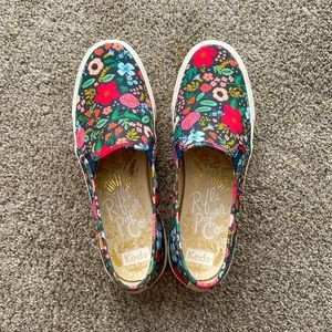 Keds x Rifle Paper Co slip on flats NWB Size 10